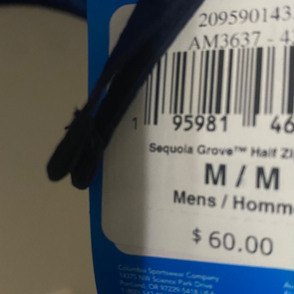 Columbia Sequoia Grove Mens  Half Zip Fleece blue Coat Outerwear Size M - Picture 3 of 5